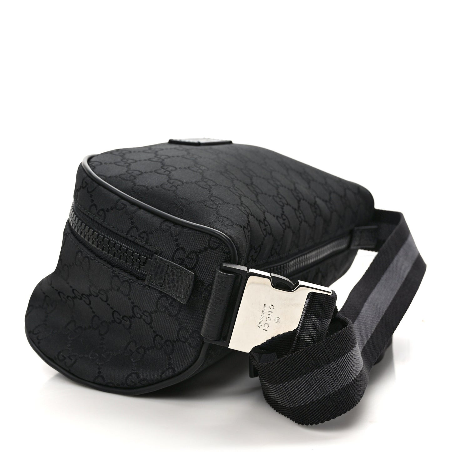 Nylon Monogram Fanny Pack Belt Bag Black