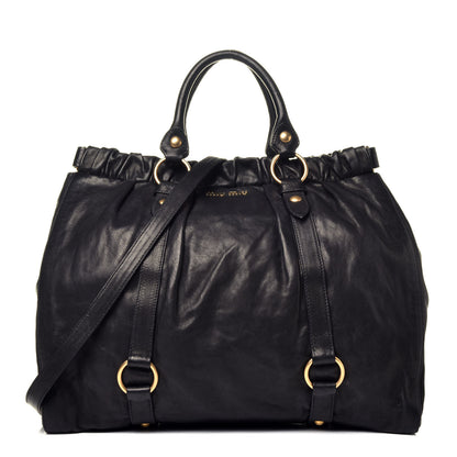 Miu Miu Nappa Spring Tote Black 1 of 10