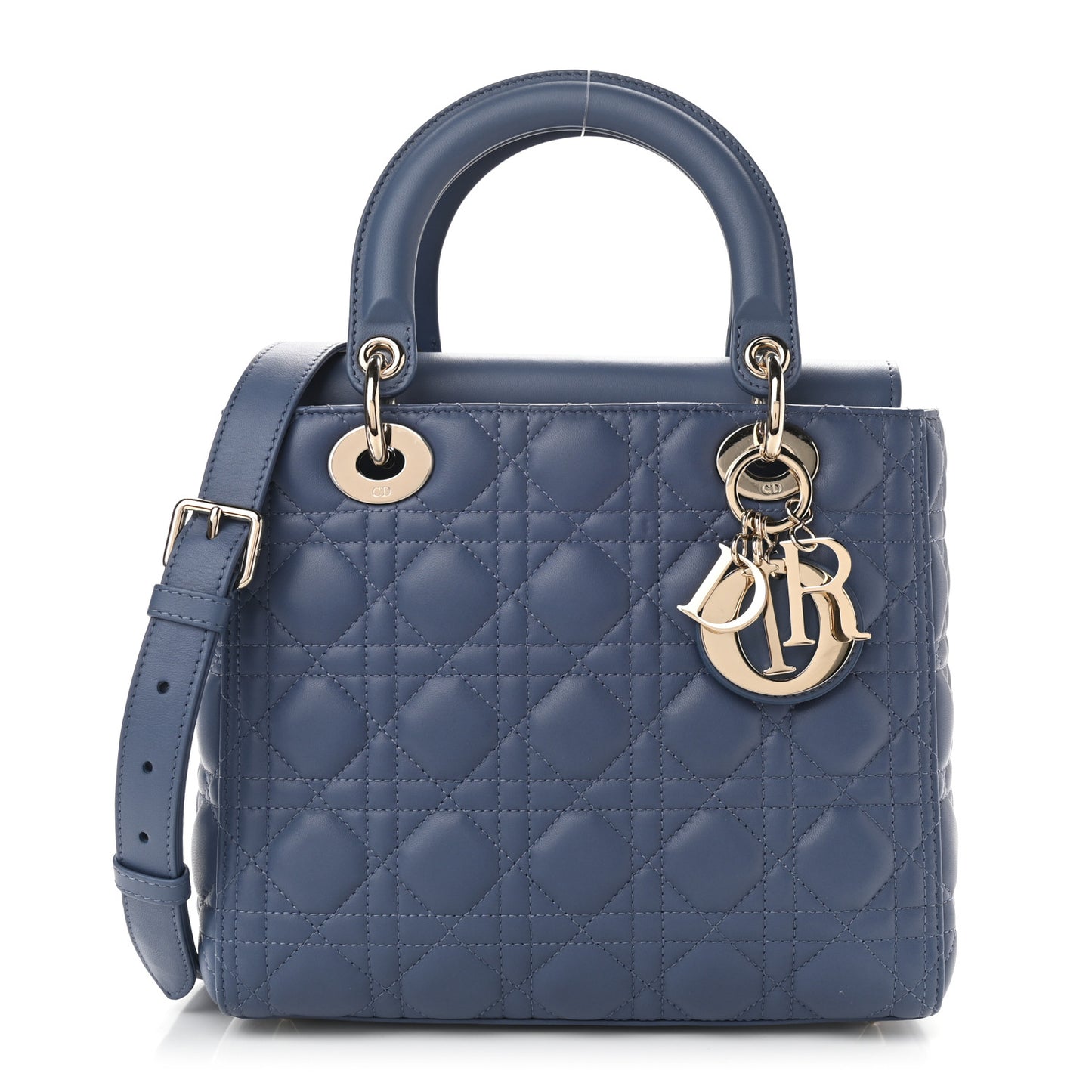 Lambskin Cannage Medium Lady Dior Blue