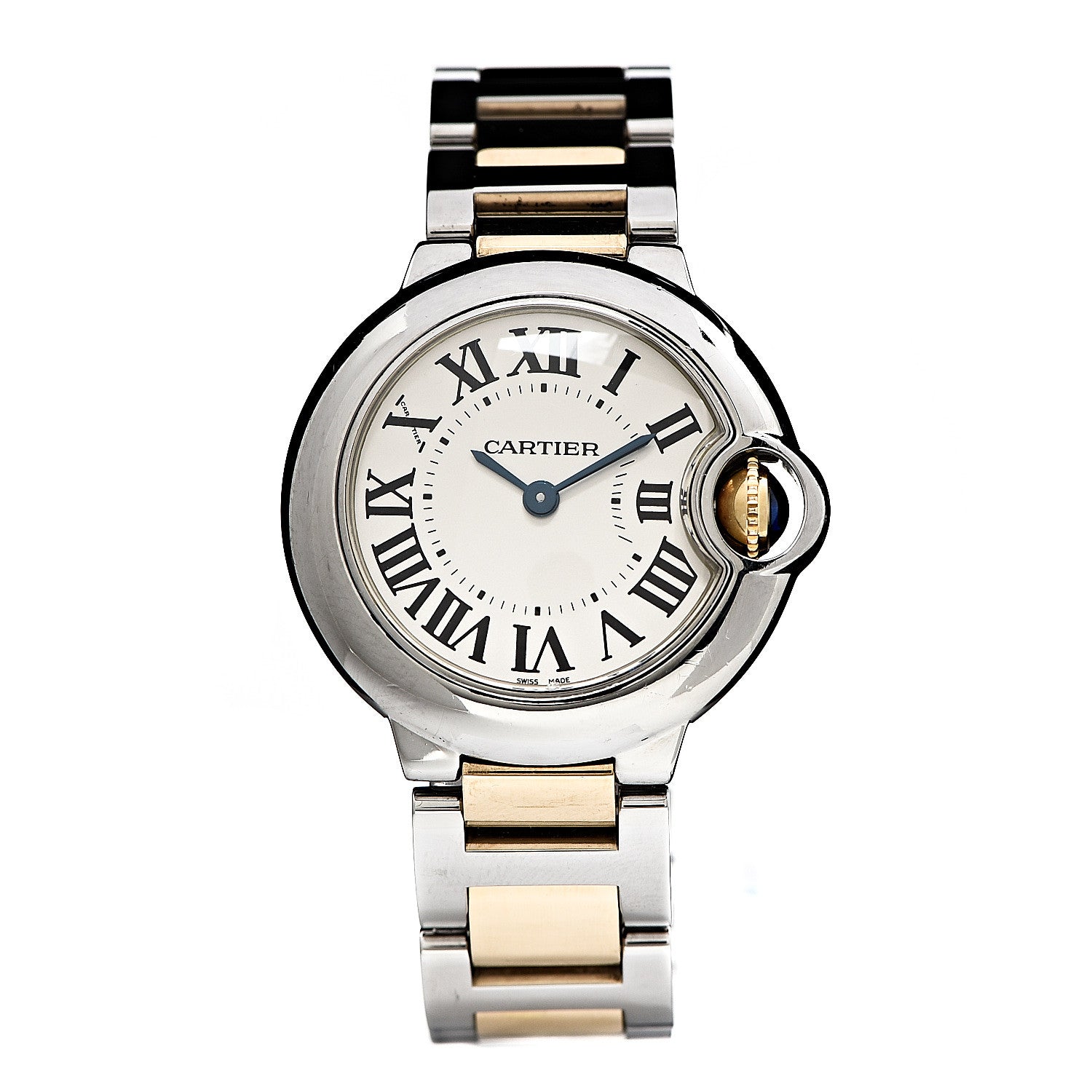 Cartier Stainless Steel 18K Yellow Gold 28mm Ballon Bleu De Quartz Watch 1 of 5