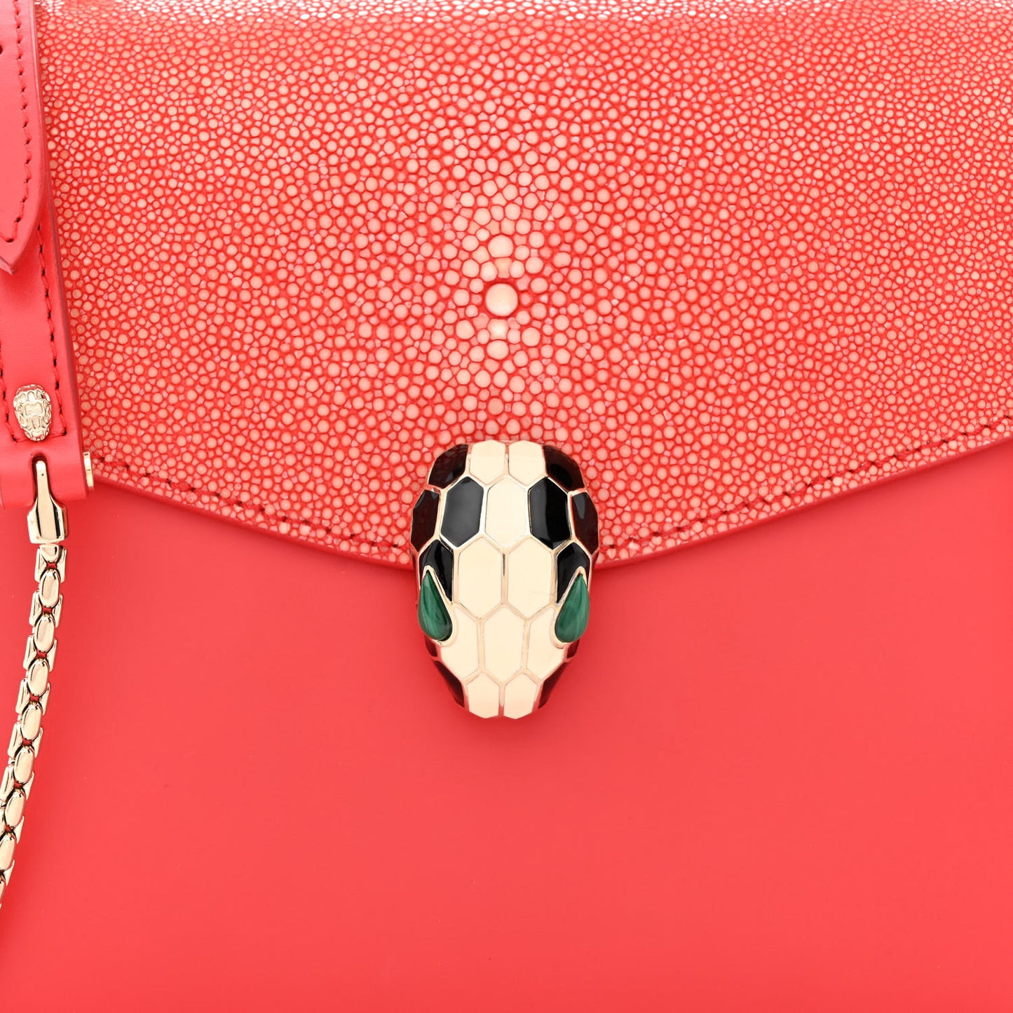 Calfskin Galuchat Serpenti Forever Crossbody Red