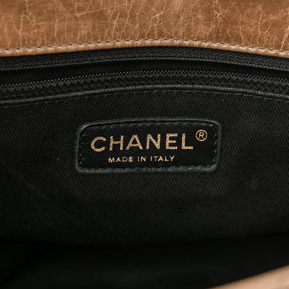 Chanel Glazed Calfskin Castle Rock Medium Flap Dark Beige 6 of 13