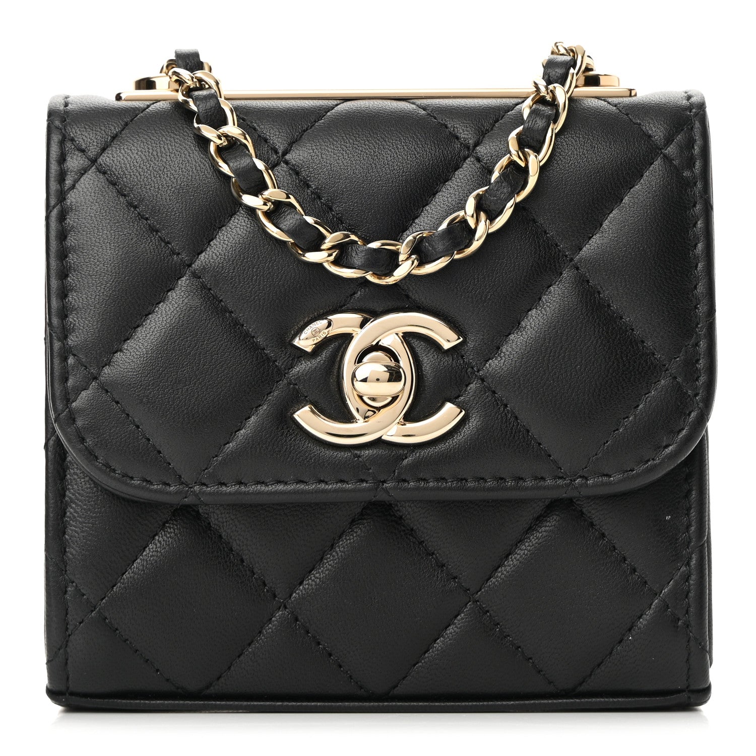 Chanel Lambskin Quilted Mini Trendy CC Clutch With Chain Black 1 of 11