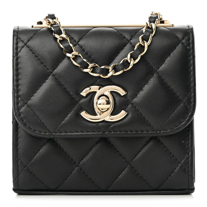 Chanel Lambskin Quilted Mini Trendy CC Clutch With Chain Black 1 of 11