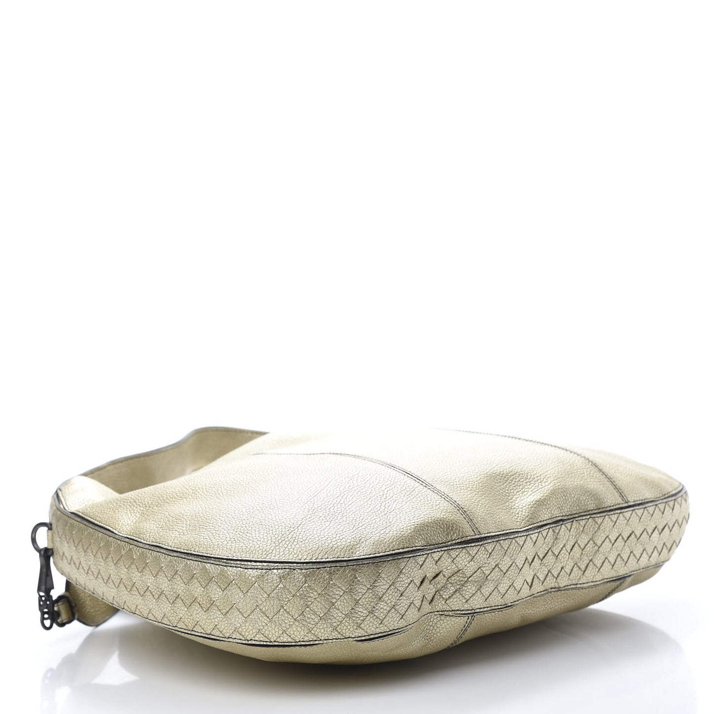 Metallic Lambskin Large City Veneta Hobo Platinum