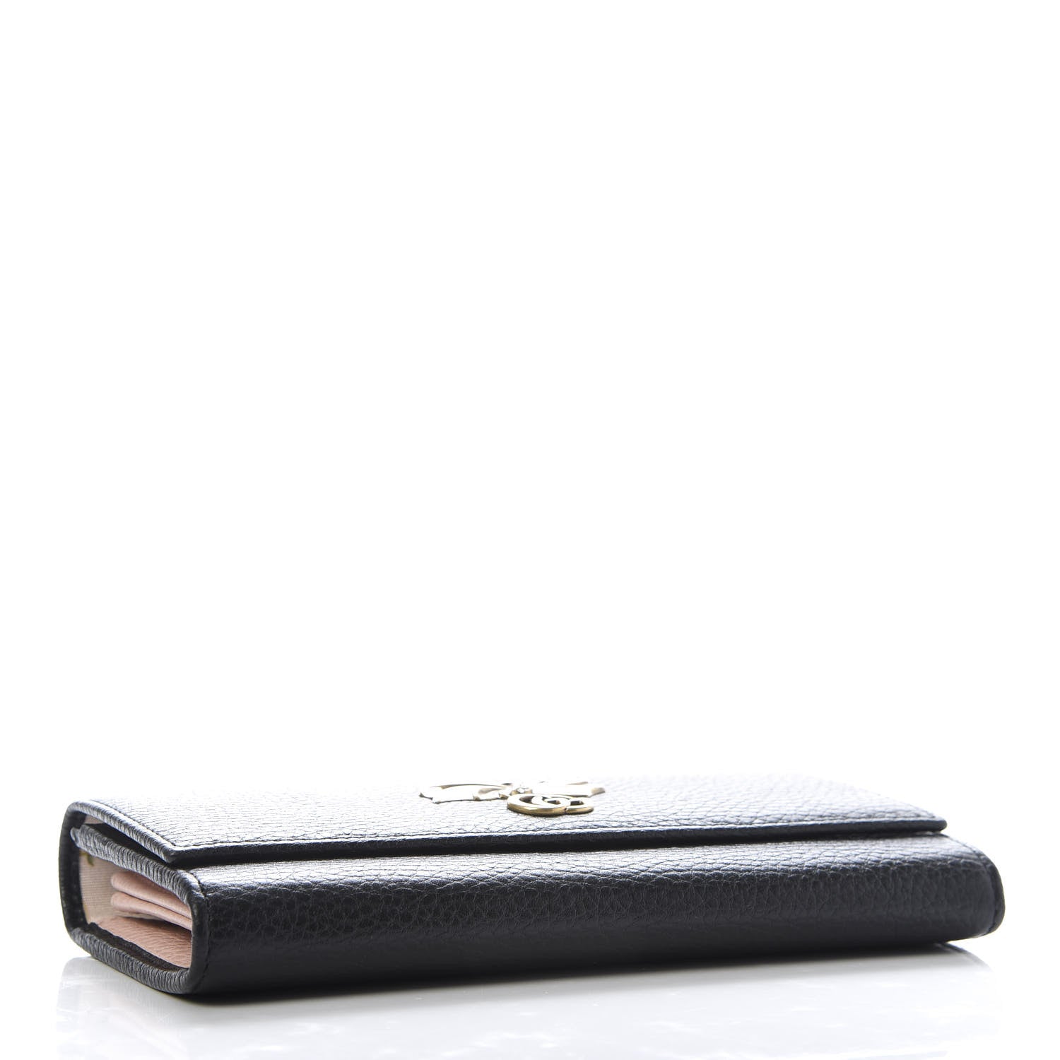 Gucci Calfskin Crystal Bow Continental Wallet Black 4 of 6