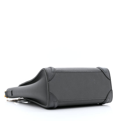 Celine Drummed Calfskin Nano Luggage Kohl 4 of 13