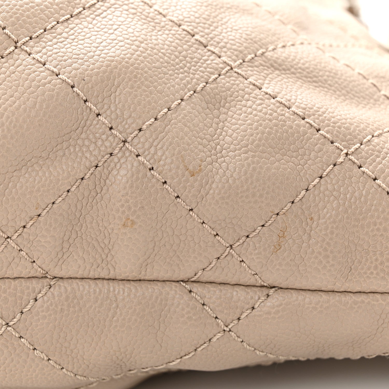 Chanel Grained Calfskin Quilted Small Daily Shopping Tote Beige 12 of 13