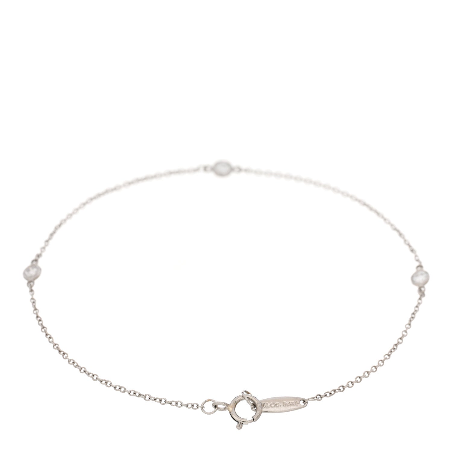 Tiffany Platinum Diamond .15ctw Elsa Peretti Diamonds by the Yard Station Bracelet 2 of 3