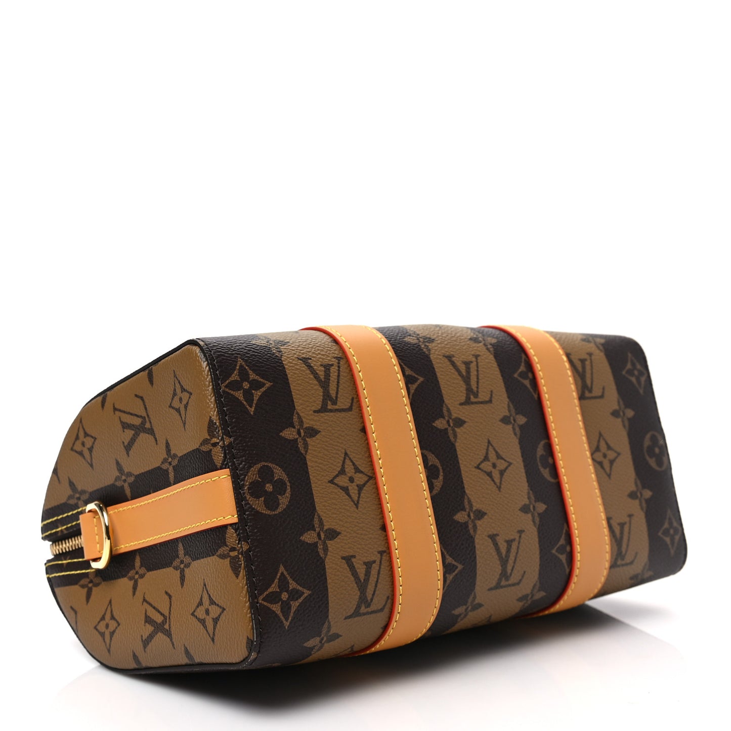 X NIGO Reverse Monogram Stripes City Keepall Bandouliere Brown