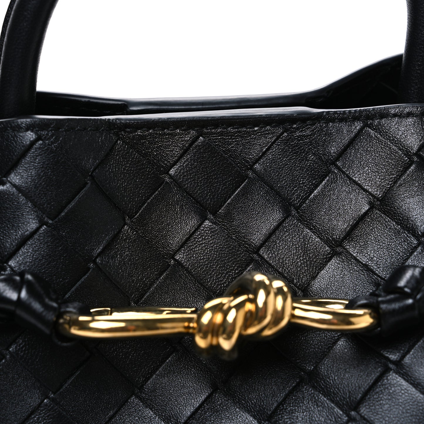 Nappa Intrecciato Medium Andiamo Shoulder Bag Black