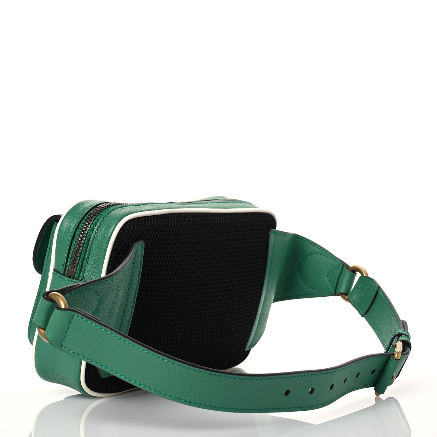 X ADIDAS Textured Dollar Calfskin Belt Bag Green
