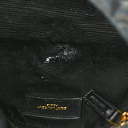 Saint Laurent Denim Quilted Small Loulou Puffer Monogram Chain Satchel Blue Cinnamon 11 of 11