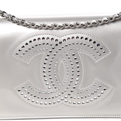Chanel Patent Strass Wallet On Chain WOC Silver 15 of 16