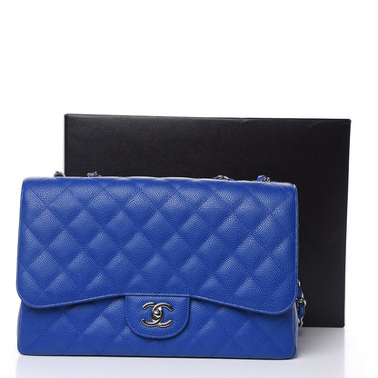 Chanel Caviar Quilted Jumbo Single Flap Blue 10 of 10