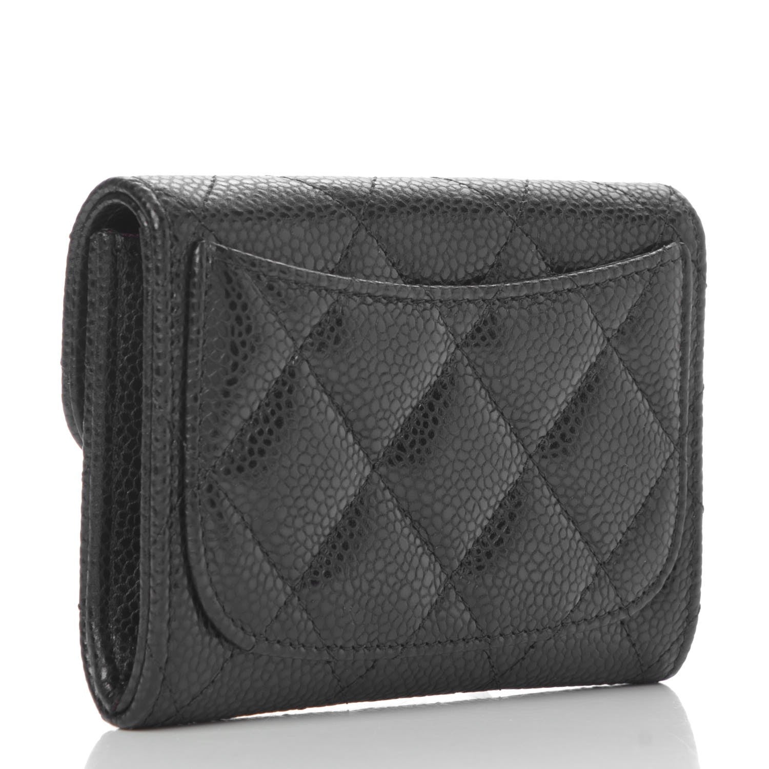 Chanel Caviar Quilted Flap Card Holder Wallet Black 3 of 8
