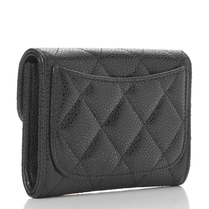 Chanel Caviar Quilted Flap Card Holder Wallet Black 3 of 8