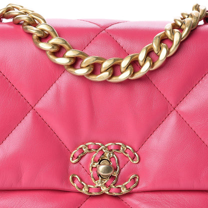 Chanel Goatskin Quilted Medium 19 Flap Pink 9 of 10