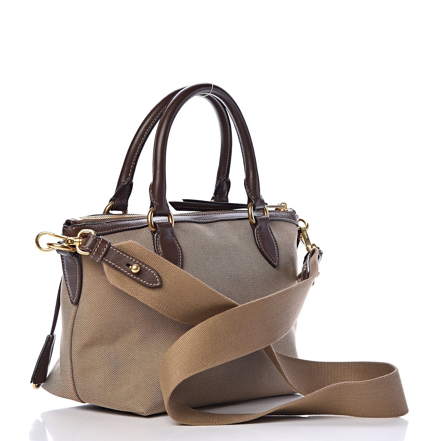 Prada Jacquard Logo Handbag Corda Bruciato 3 of 11