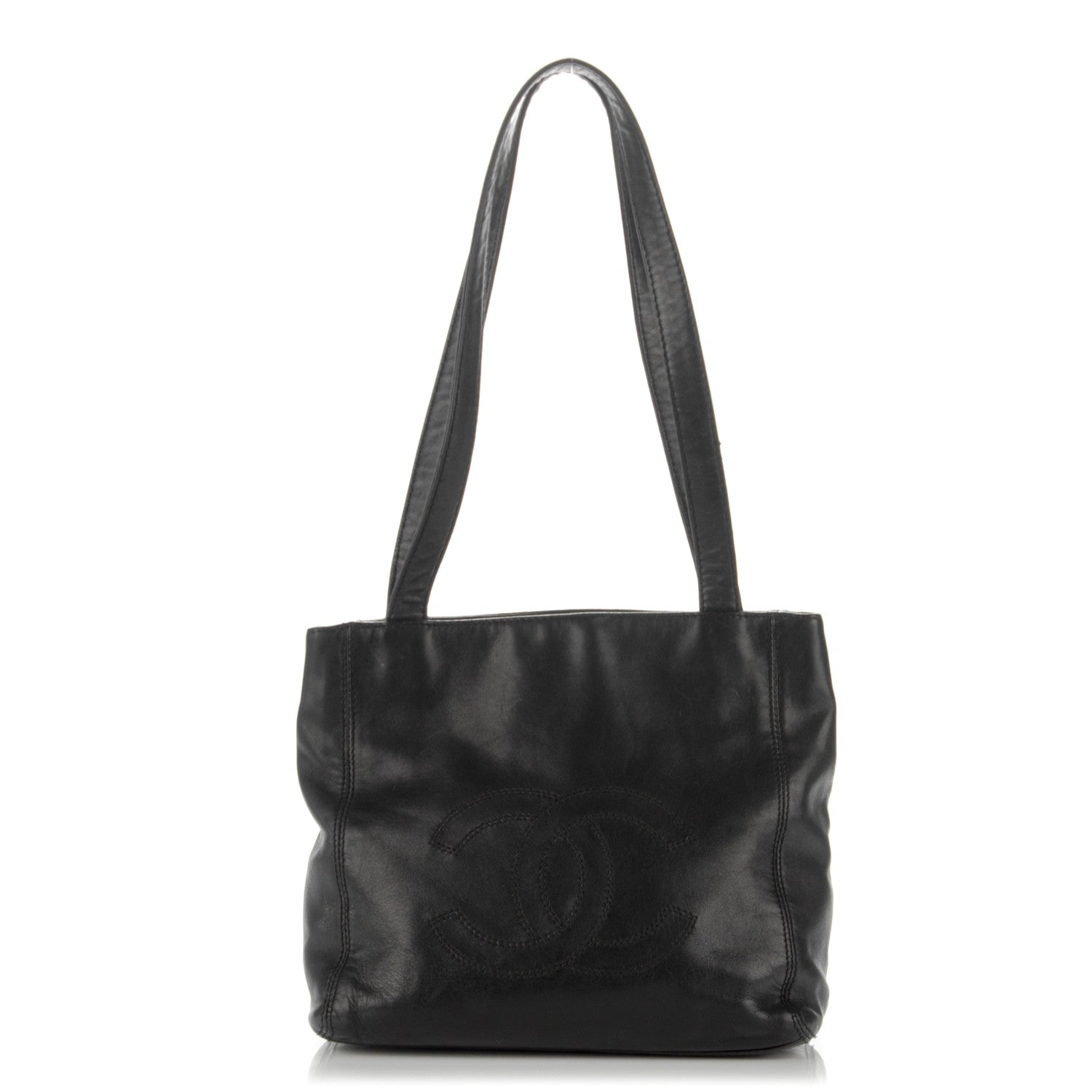 Chanel Lambskin CC Tote Black 1 of 7
