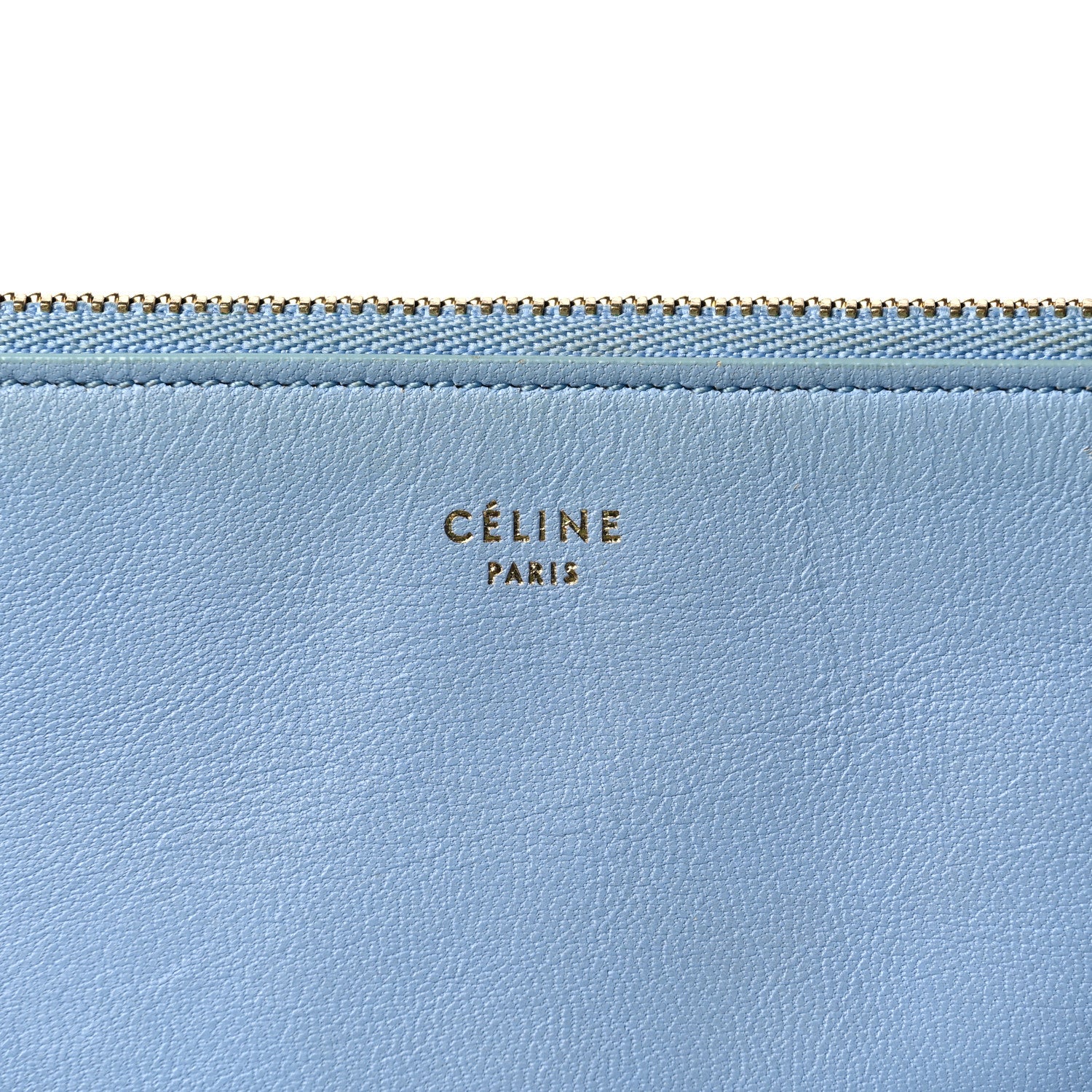 Celine Smooth Lambskin Bi-Color Solo Clutch Pouch Blue Black 7 of 10