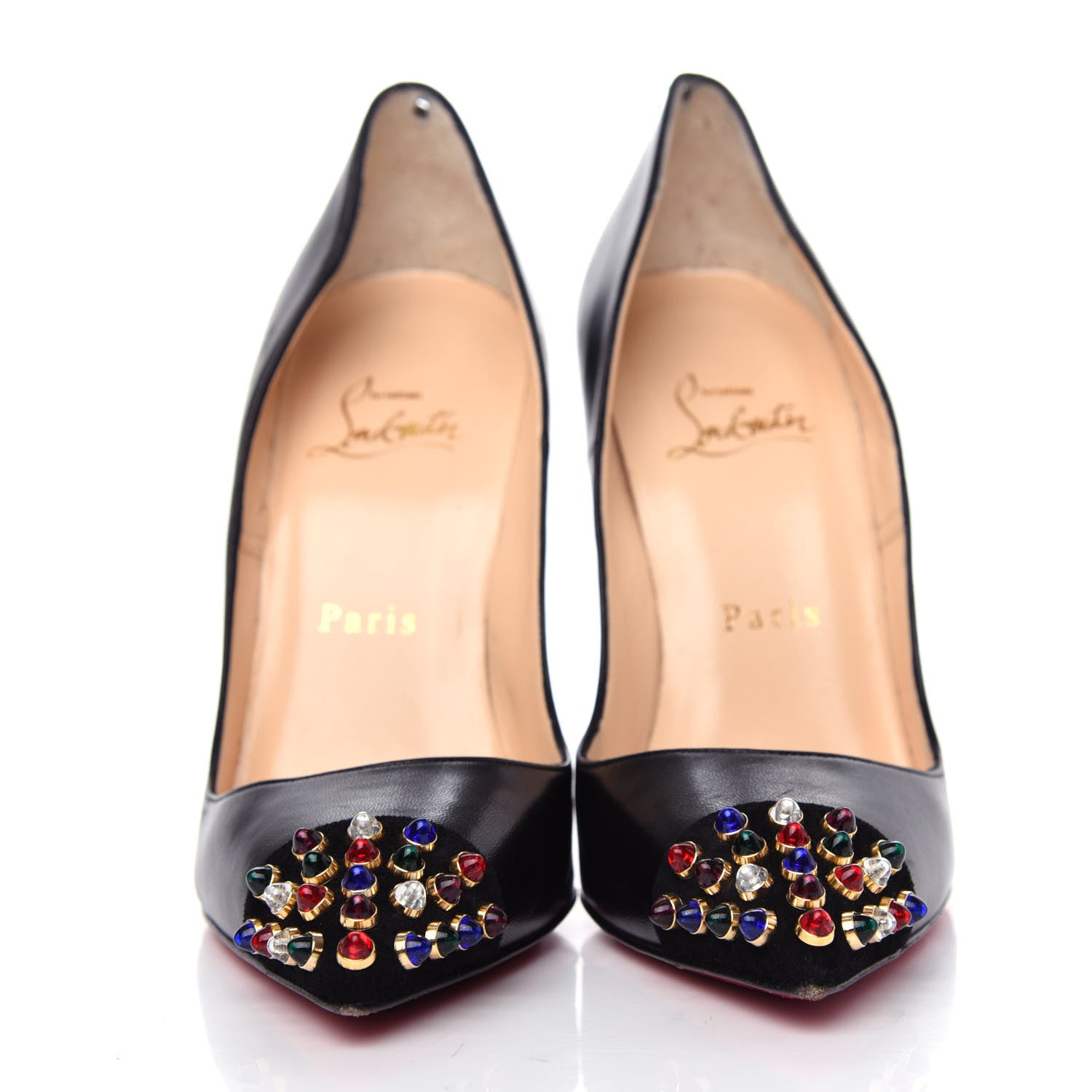 Christian Louboutin Kid Crystal Geo 120 Pumps 36.5 Black 2 of 10