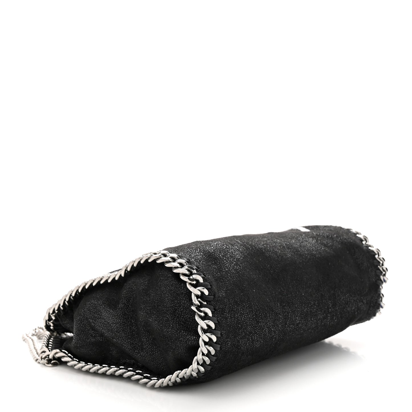 X ED CURTIS Shaggy Deer Logo Embroidered Mini Falabella Fold Over Tote Black