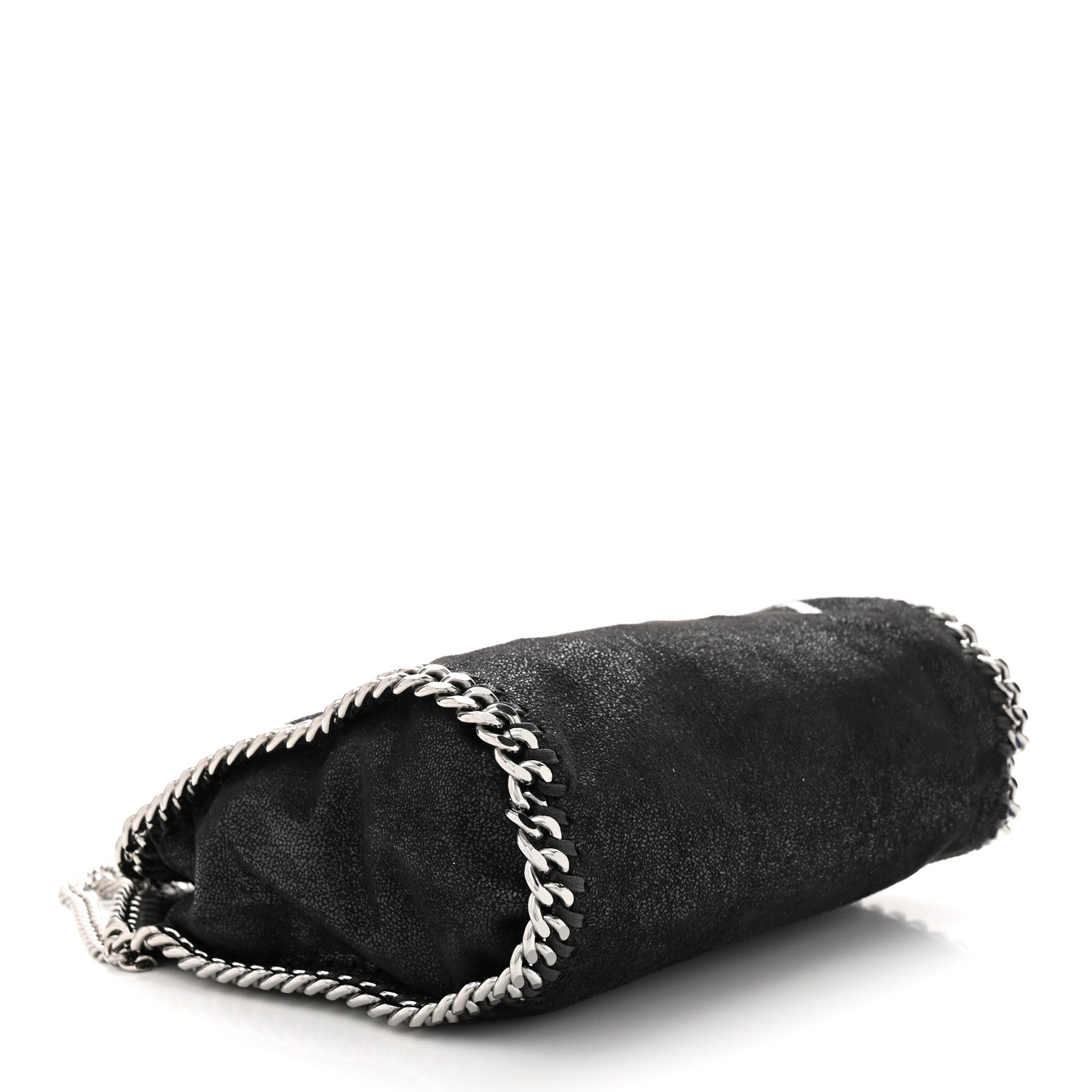 Stella McCartney X ED CURTIS Shaggy Deer Logo Embroidered Mini Falabella Fold Over Tote Black 4 of 10
