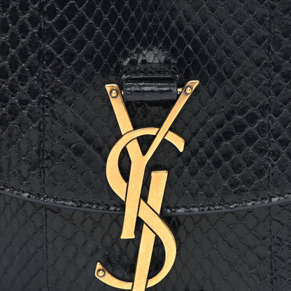 Saint Laurent Snakeskin Small Kaia Satchel Navy 9 of 9