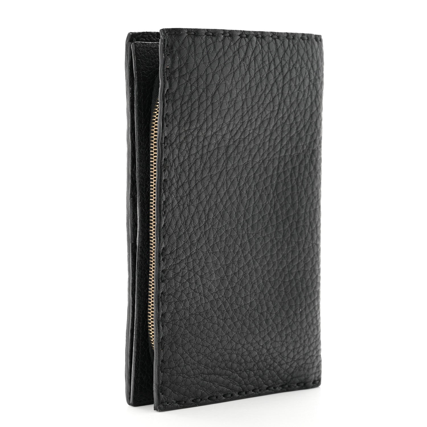 Fendi Cuoio Romano Selleria Compact Wallet Black 3 of 9