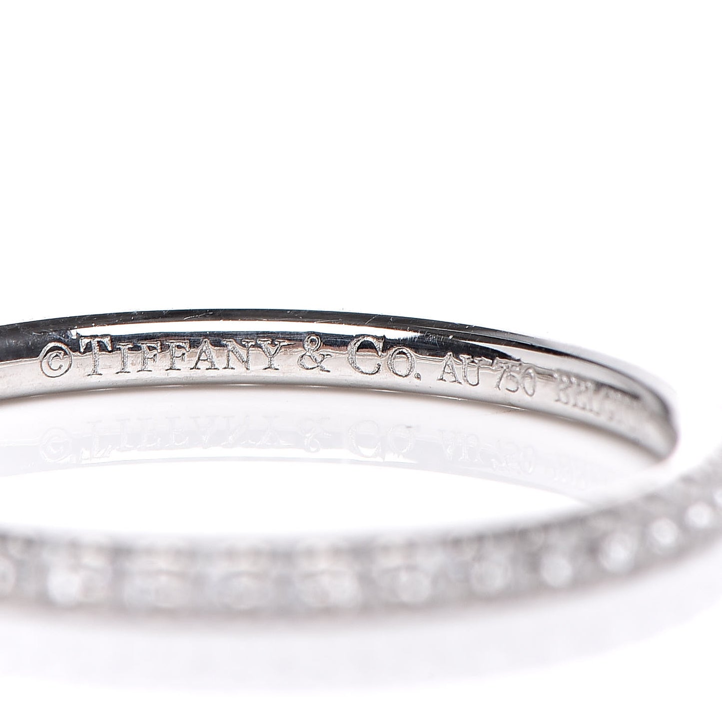 18K White Gold Diamond Metro Band Ring 49 5