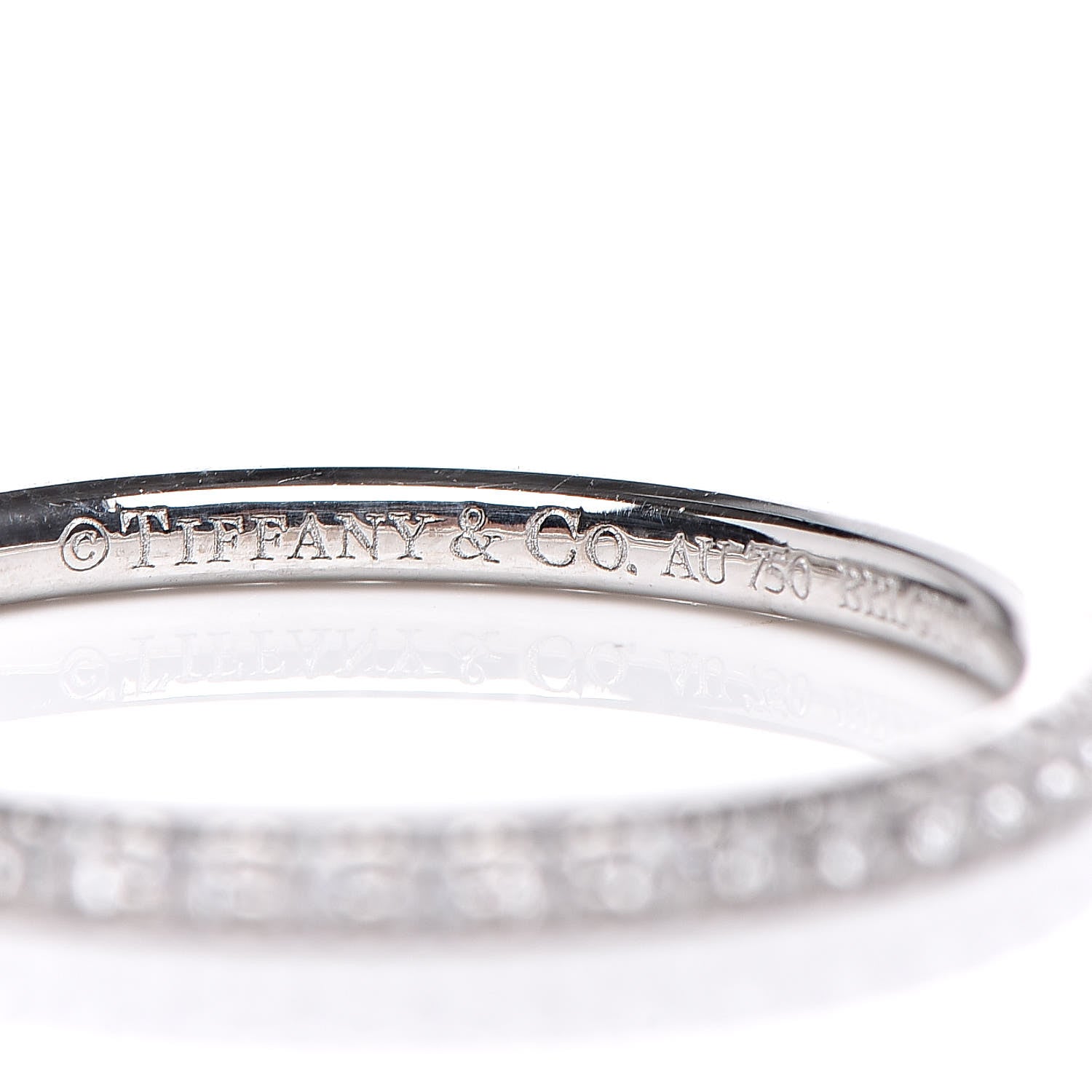 Tiffany 18K White Gold Diamond Metro Band Ring 49 5 4 of 5