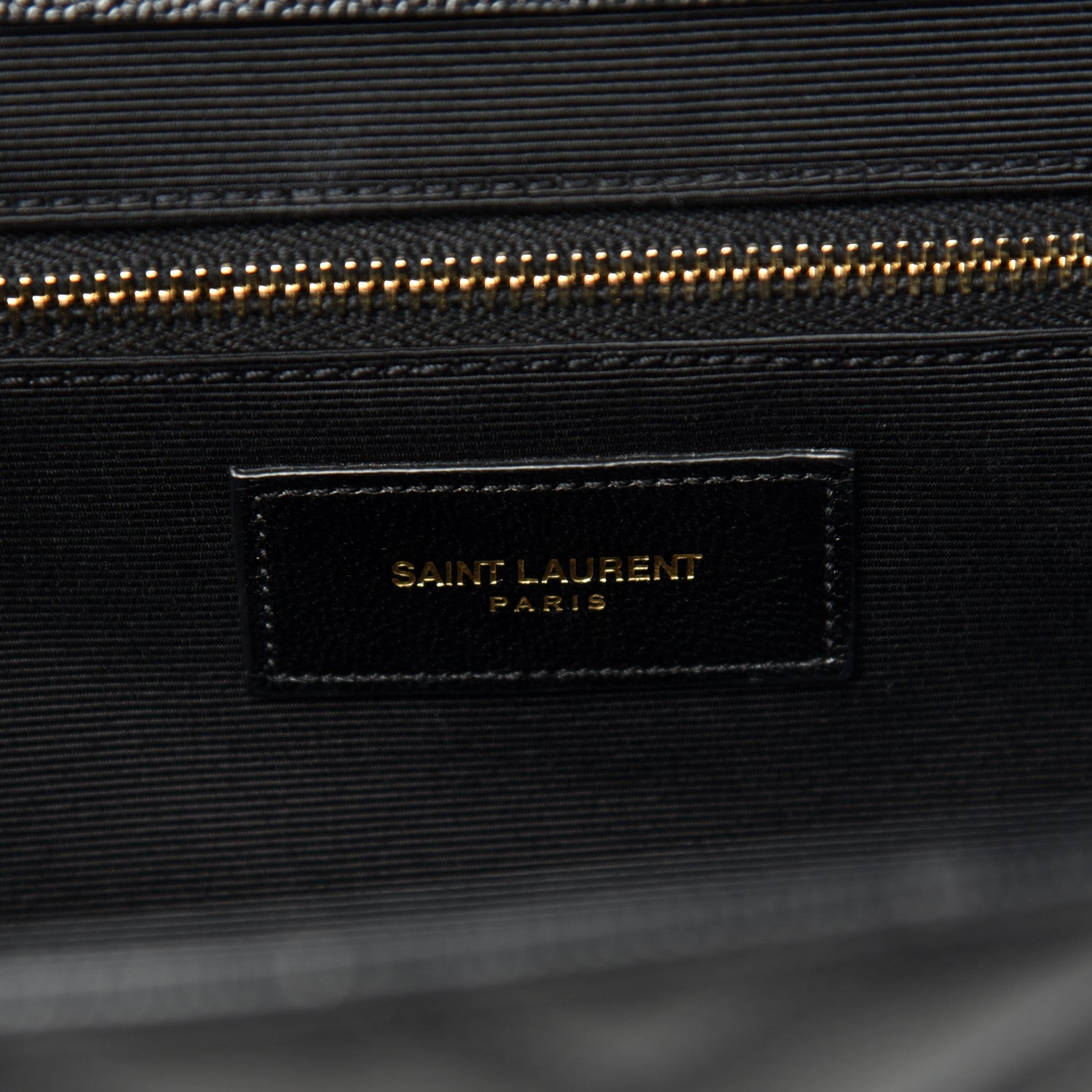 Saint Laurent Grain De Poudre Matelasse Chevron Large Monogram Satchel Black 6 of 10