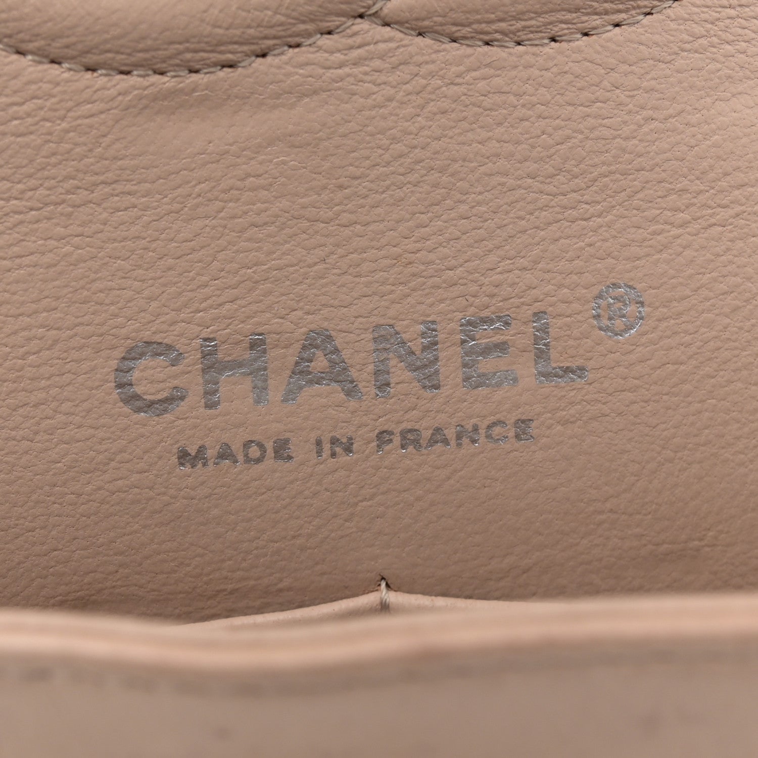 Chanel Lambskin Camellia Stitched Medium Double Flap Light Beige 6 of 16