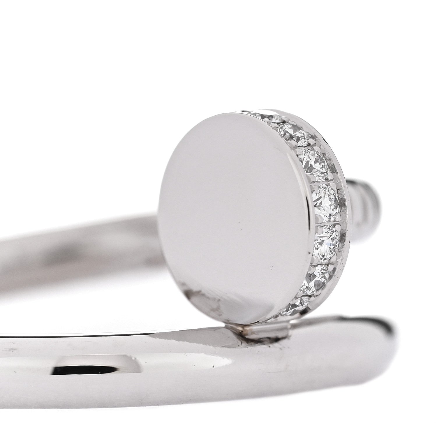 Cartier 18K White Gold Diamond Juste Un Clou Ring 54 7 5 of 5