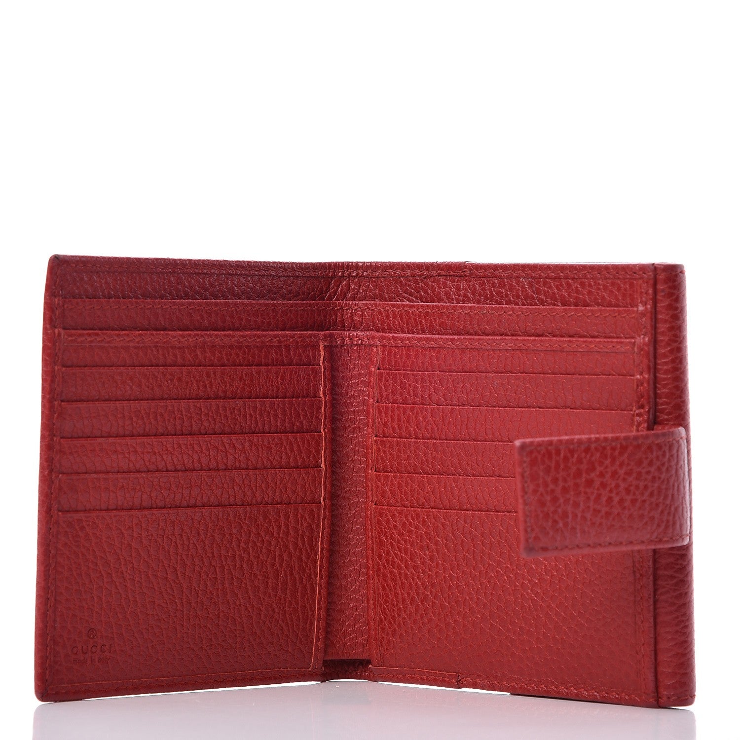 Gucci Dollar Calfskin Double G French Flap Wallet Hibiscus Red 4 of 11