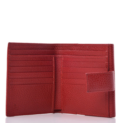 Gucci Dollar Calfskin Double G French Flap Wallet Hibiscus Red 4 of 11