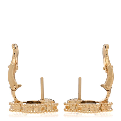 Van Cleef & Arpels 18k Yellow Gold Black Onyx Vintage Alhambra Earrings 3 of 5