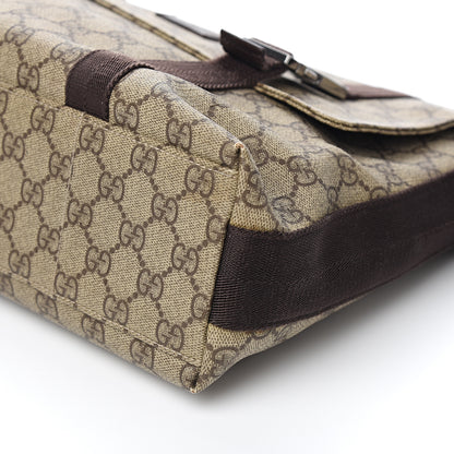 Gucci GG Plus Monogram Large Double Buckle Flap Messenger Bag Beige Dark Brown 9 of 11