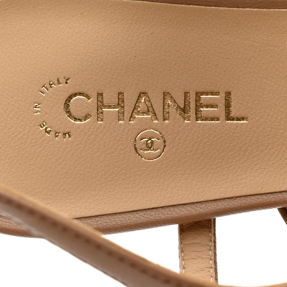 Chanel Lambskin Chain Strap Sandals 41 Beige 7 of 8