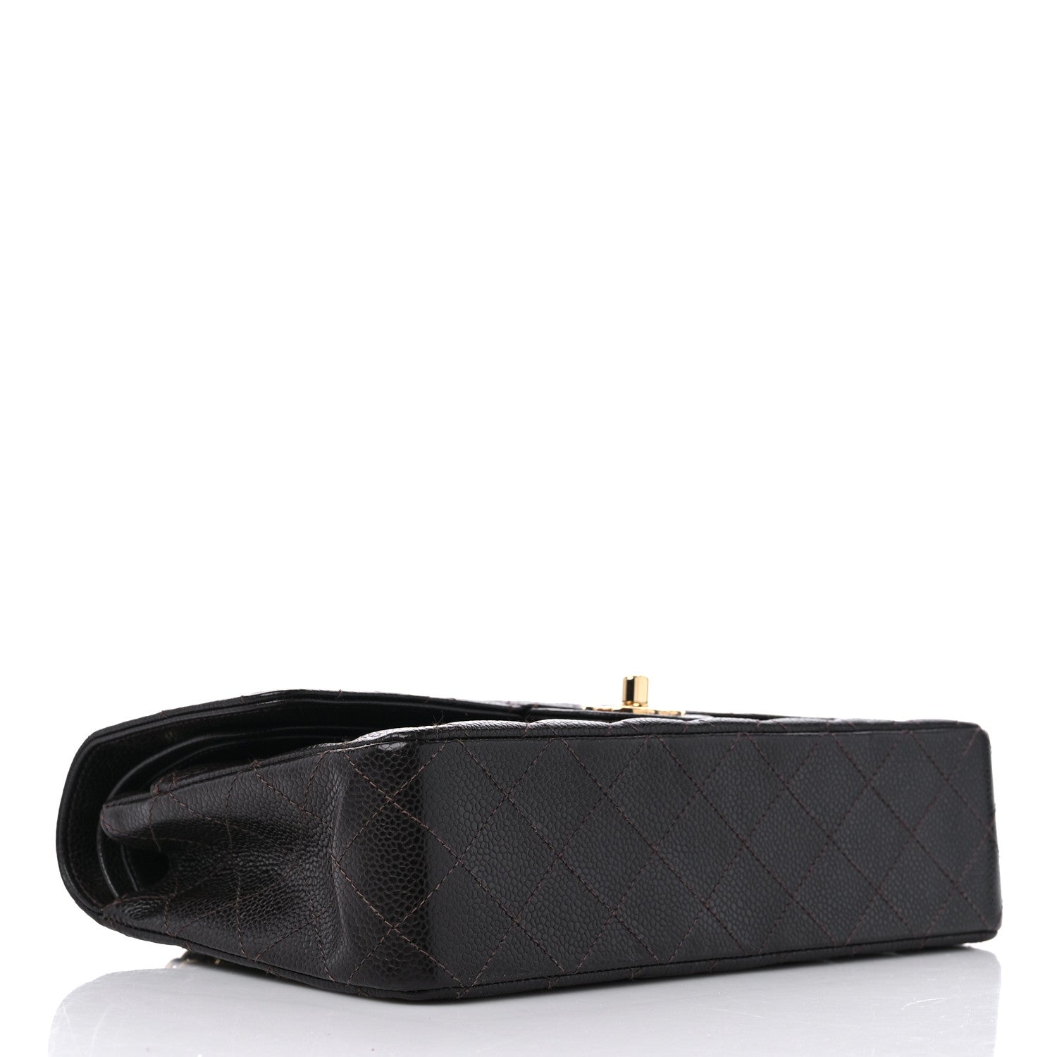 Chanel Caviar Quilted Medium Double Flap Dark Brown 4 of 10