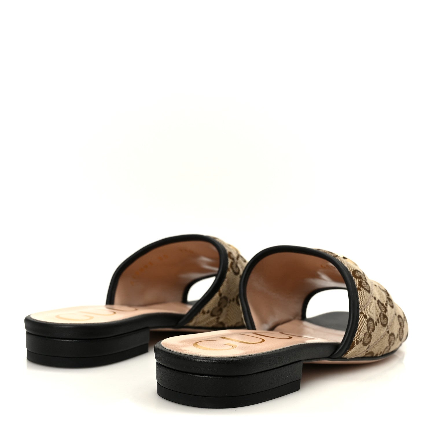 Gucci Monogram Matelasse Diagonal GG Marmont Flat Slide Sandals 35