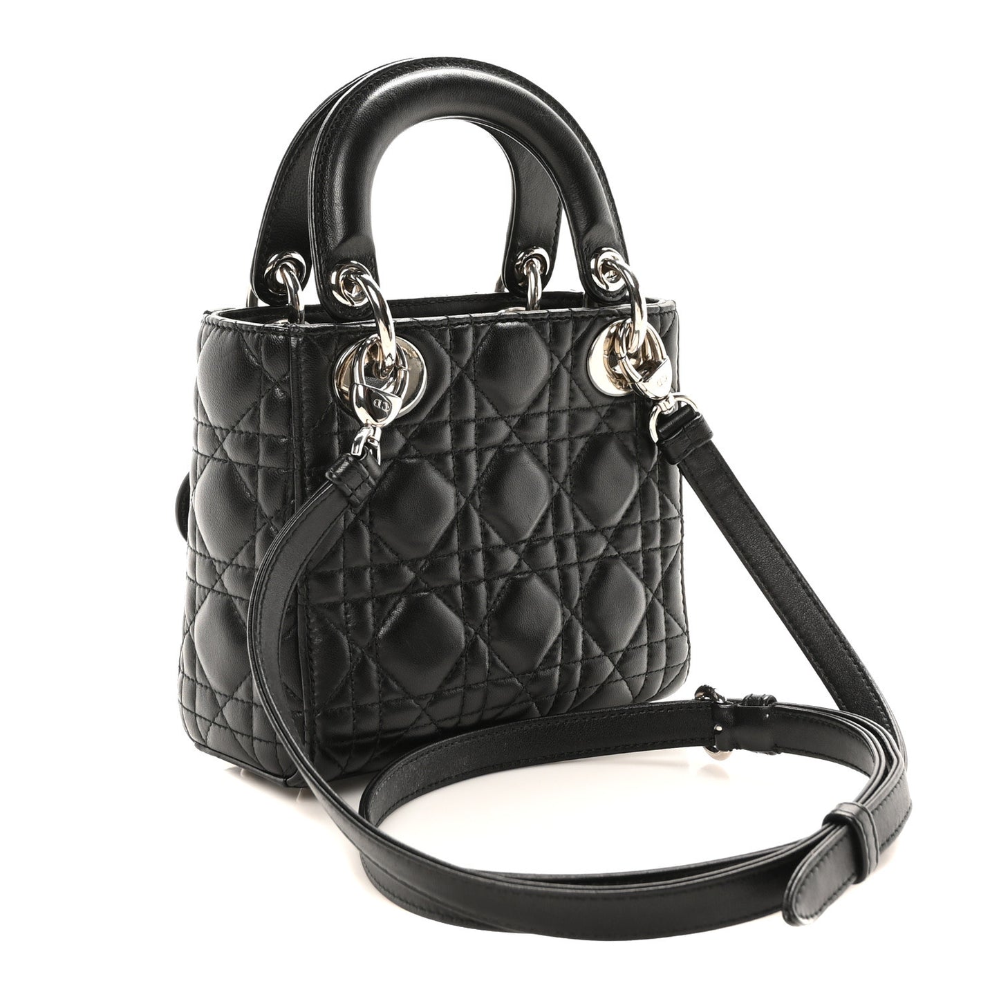 Lambskin Cannage Mini Lady Dior Black
