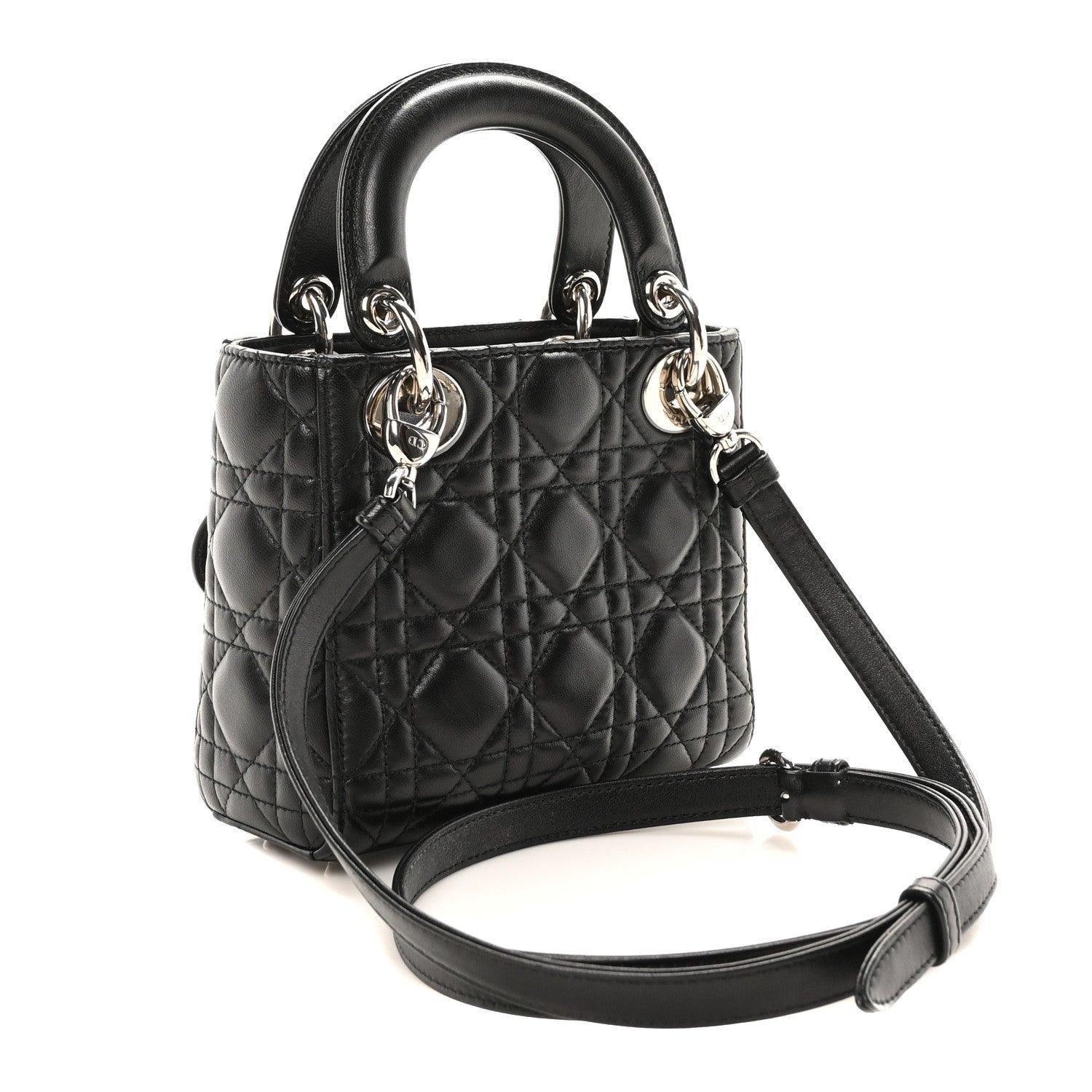 Christian Dior Lambskin Cannage Mini Lady Dior Black 3 of 9