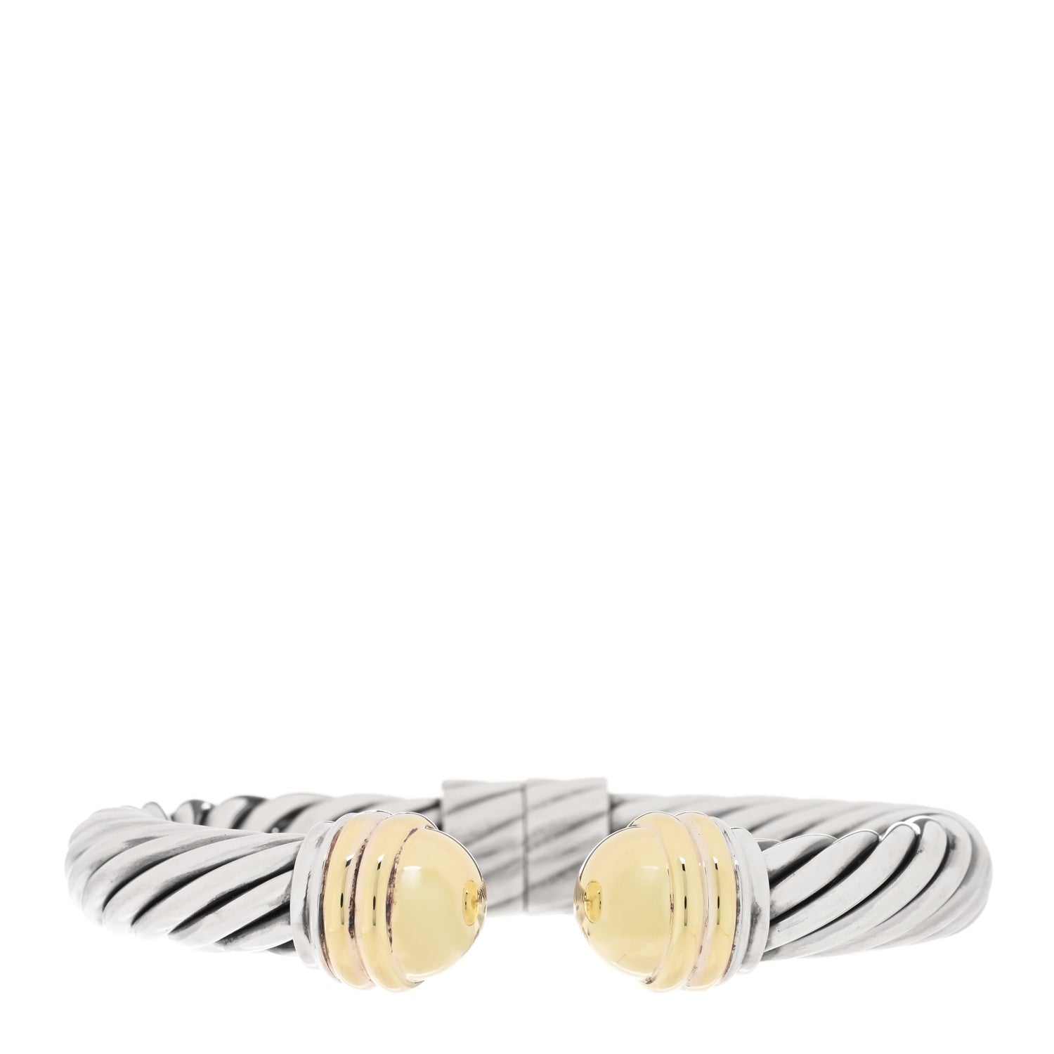 David Yurman Sterling Silver 14K Yellow Gold 10mm Cable Classics Bracelet 1 of 3