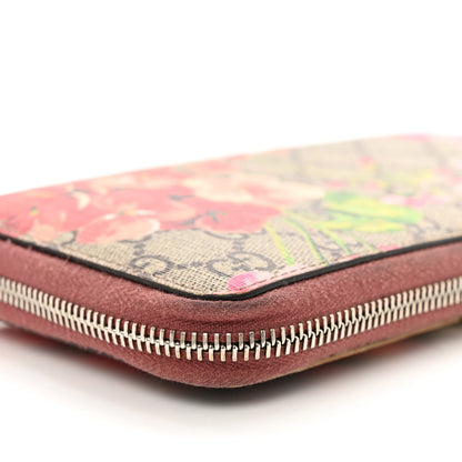 Gucci GG Supreme Monogram Blooms Zip Around Wallet Beige Multicolor Dry Rose 9 of 10
