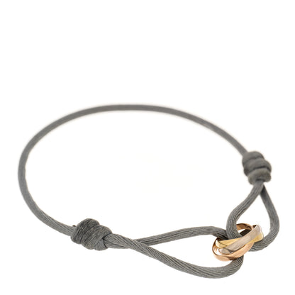 Cartier 18k Pink Yellow White Gold Trinity Adjustable Cord Bracelet Grey 1 of 5