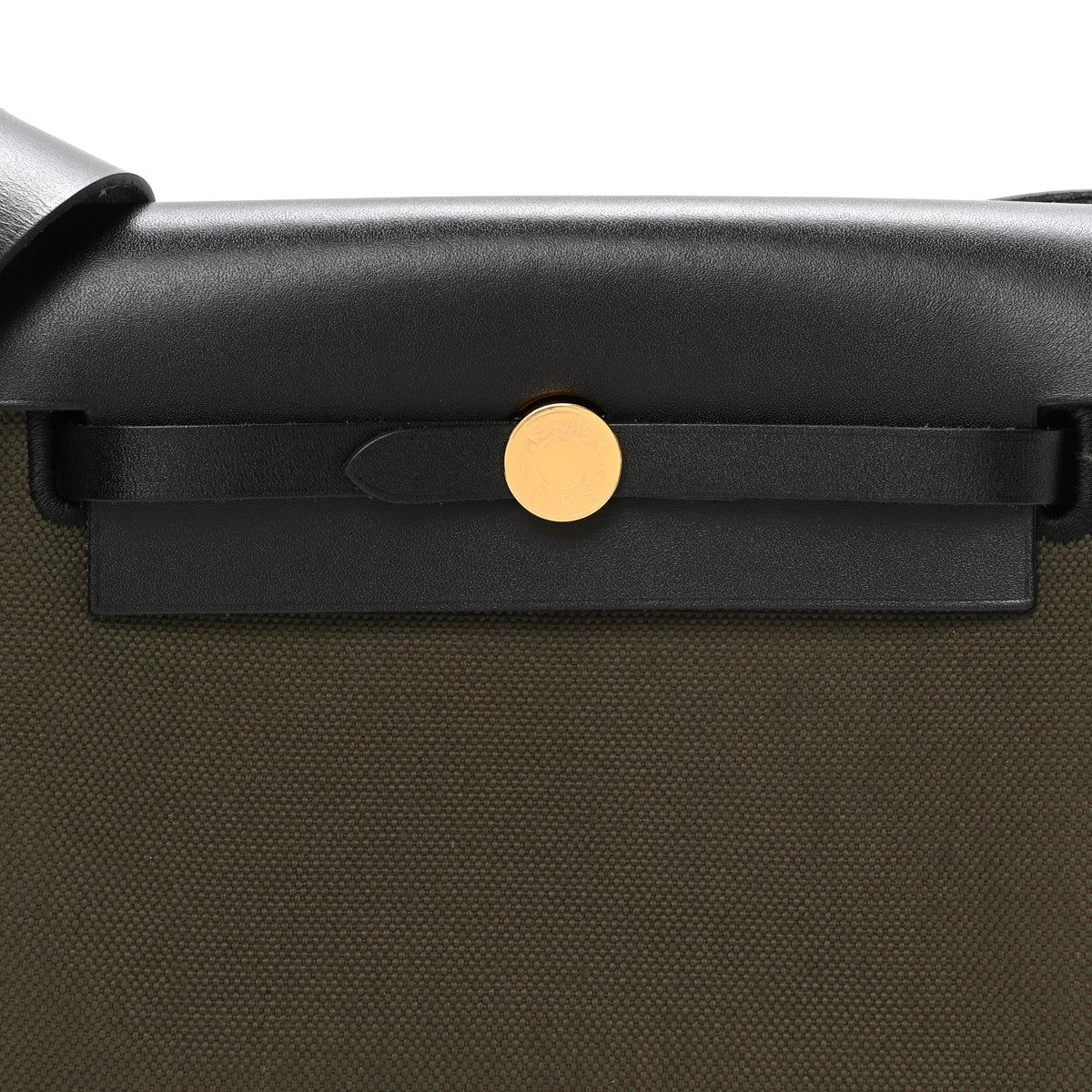 Hermes Military Toile Vache Hunter Herbag Zip Retourne 20 Vert Bronze Black 8 of 11
