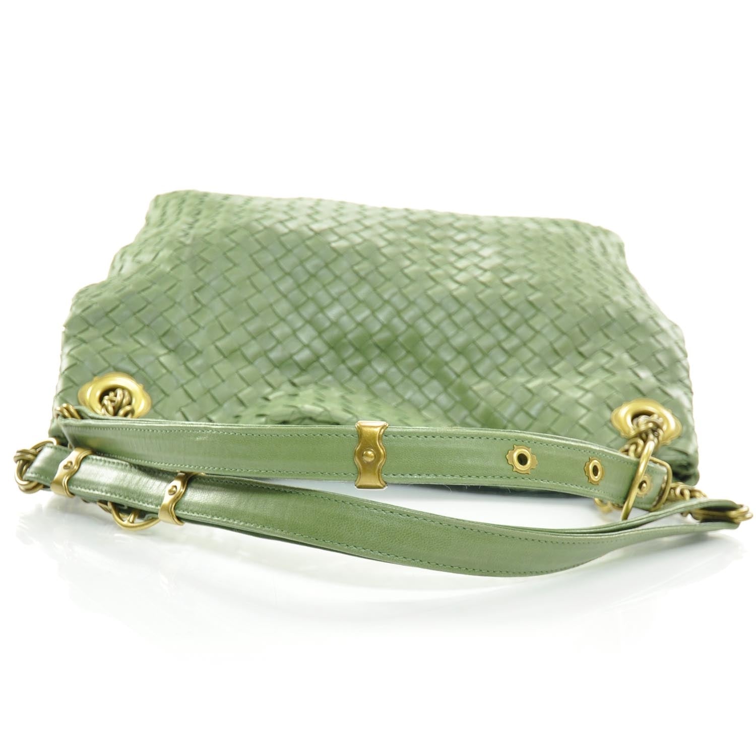 Bottega Veneta Nappa Intrecciato Shoulder Bag Green 5 of 9