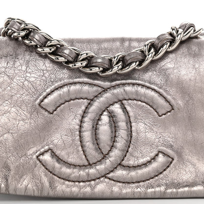 Chanel Metallic Cracked Calfskin Modern Chain Flap Bag Dark Silver 8 of 10